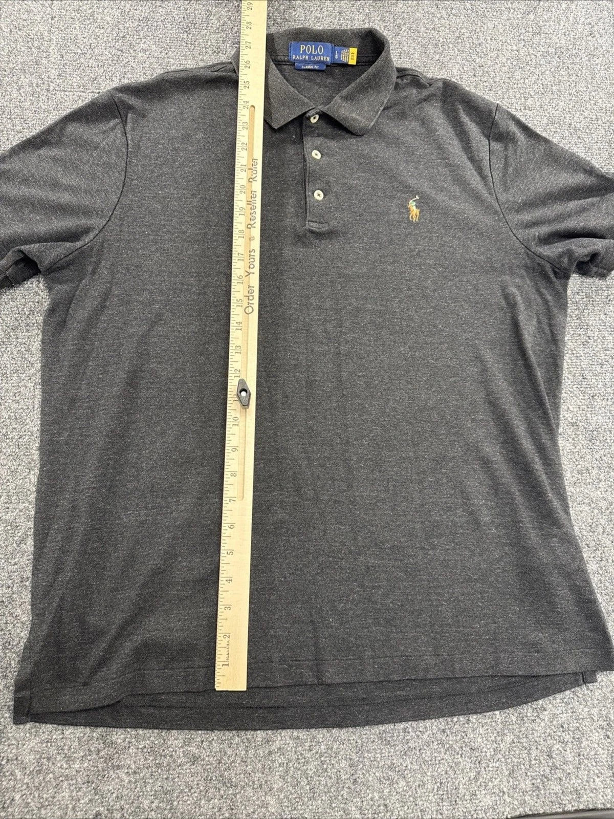 Polo Ralph Lauren Classic Fit Polo Shirt Charcoal Gray Men’s Large Pony