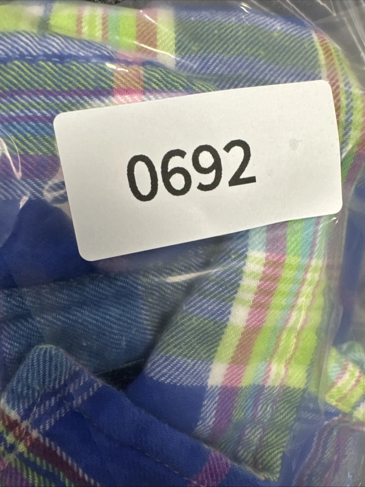 Lauren Ralph Lauren Madras Plaid Shirt Womens M Blue Green Pink RL Monogram