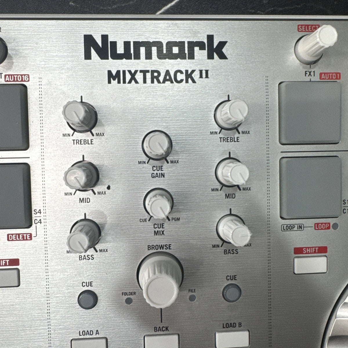 Numark Mixtrack II 2-Deck DJ Controller 16 Pads USB Filter Pitch Control Silver