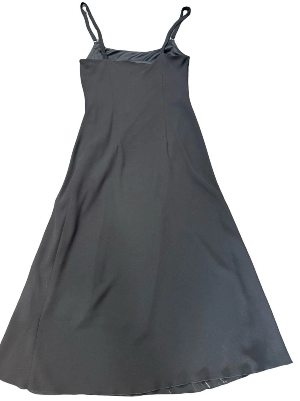 Connected Apparel Black Maxi Dress Rhinestone Straps Women's 12 Formal EUC