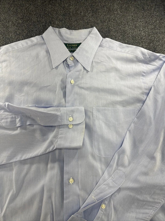 Lauren Ralph Lauren Mens 16.5 34-35 Light Blue Cotton Dress Shirt