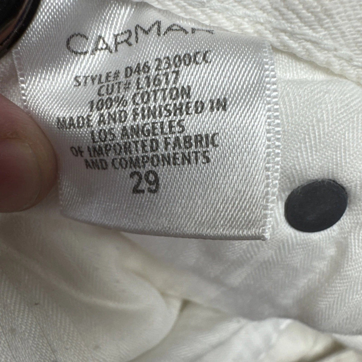 CARMAR Cargo Jeans Women 29 White Chain Utility Denim Y2K Streetwear