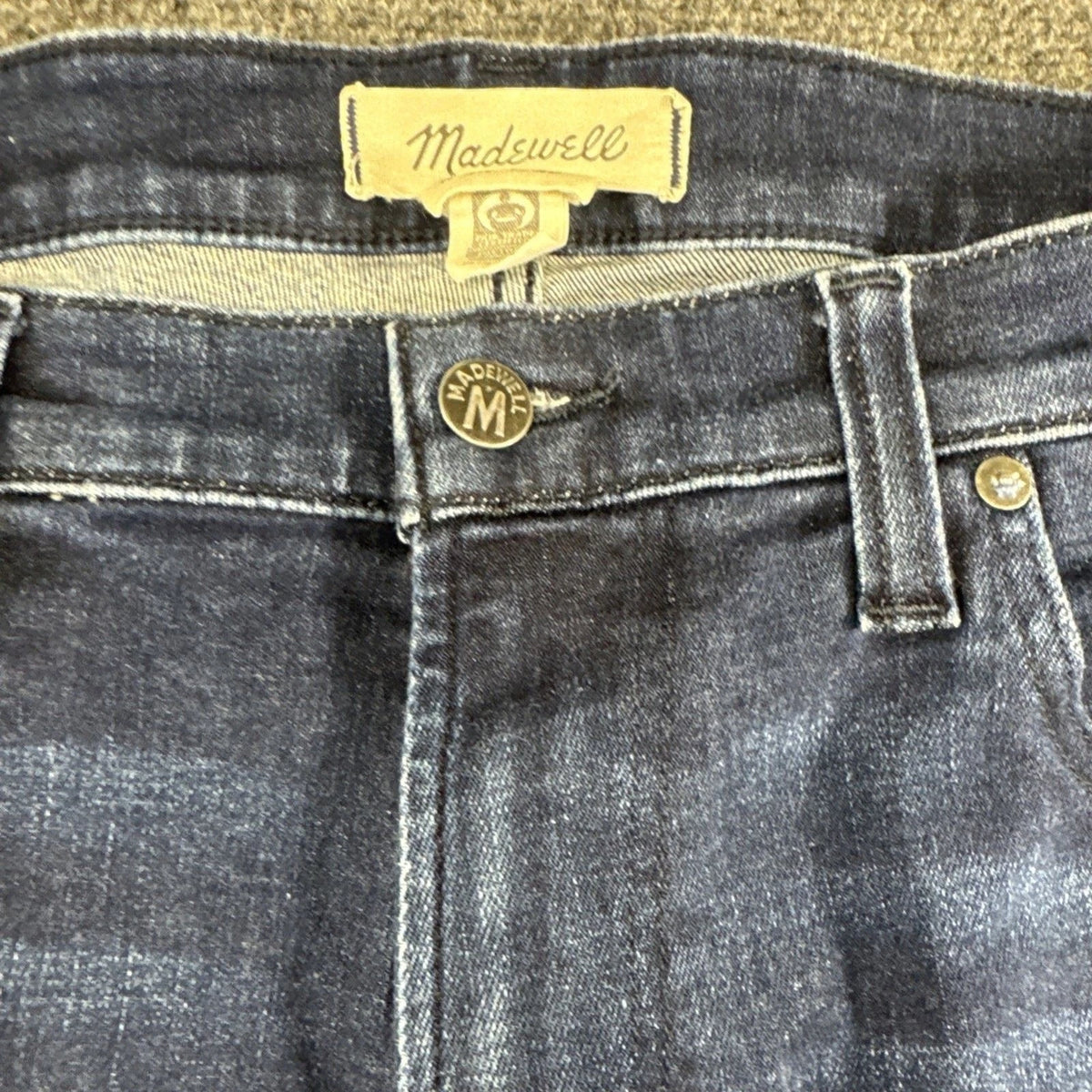 Madewell Men’s Slim Straight Jeans 34x32 Dark Wash Stretch Denim Premium