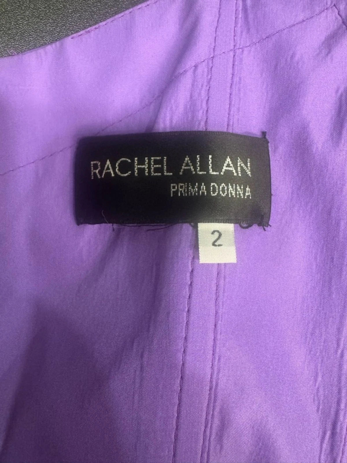Rachel Allan Purple Satin Mermaid Gown Size 2 Pearl Strap Prom Dress Train