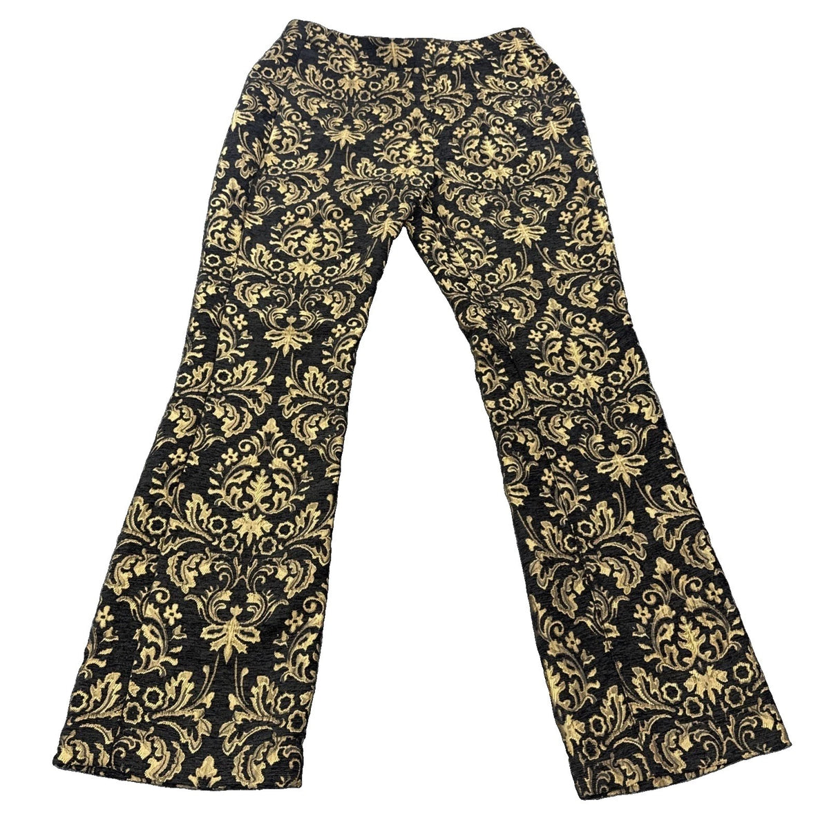 Urban Outfitters Damask Jacquard Cropped Pants Women’s Size 2 Black Gold