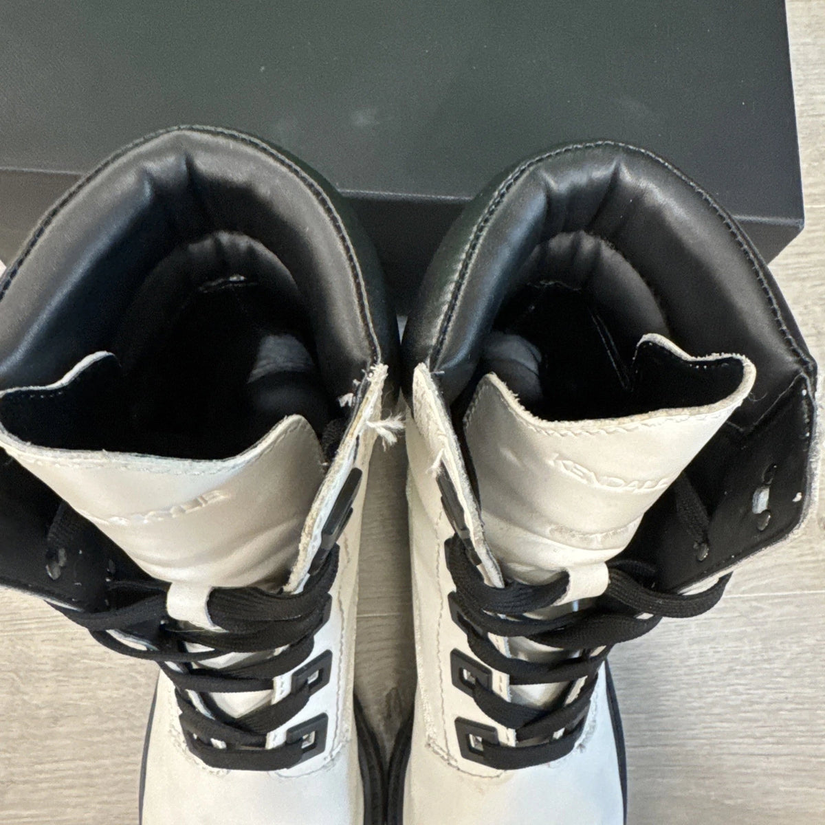 Kendall + Kylie East White Leather Combat Boots Women’s Size 7M w/ Box