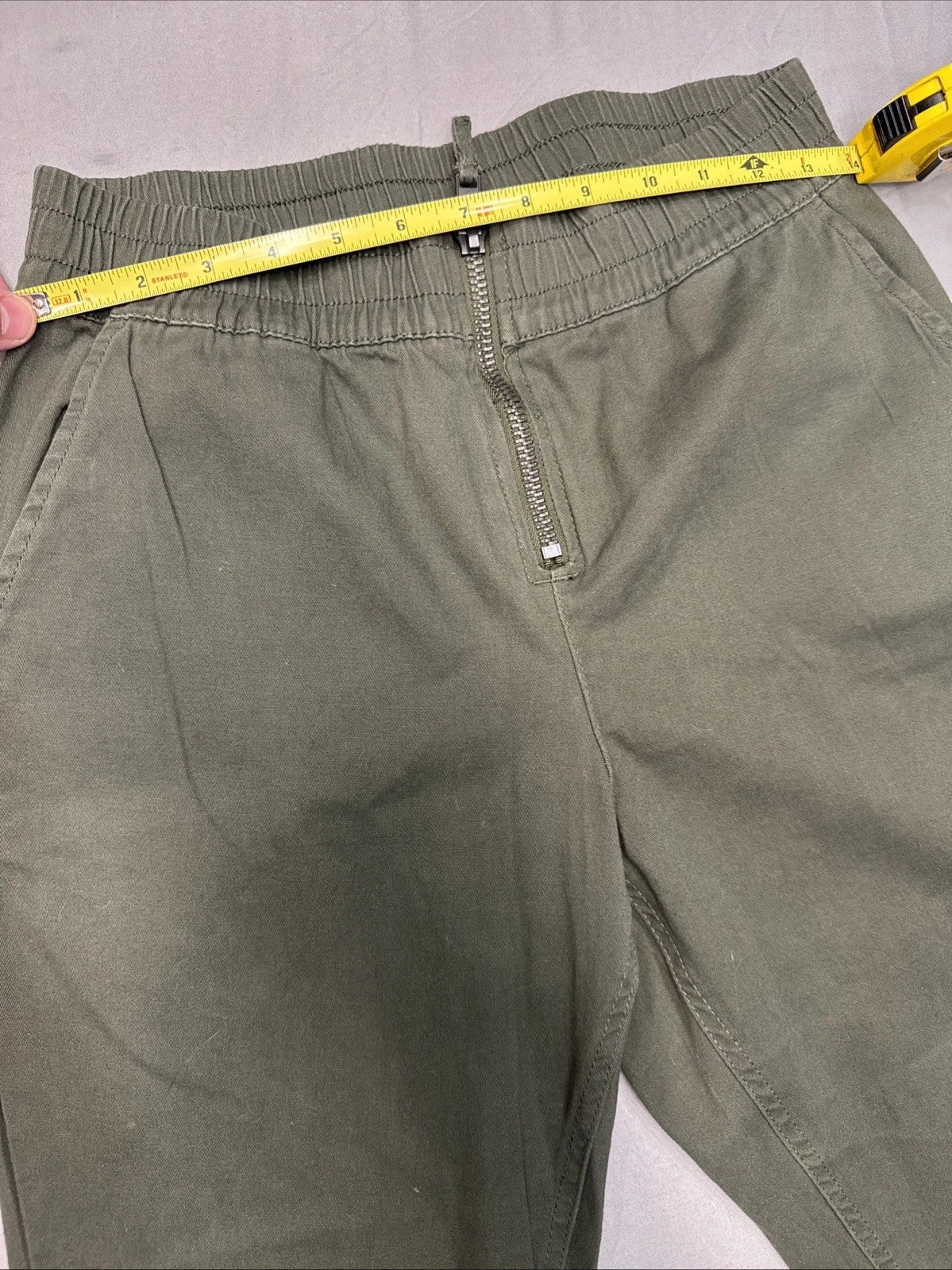 RD Style Women's Small Green Joggers Zipper Waist Activewear Pants EUC