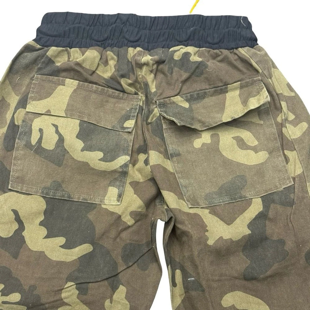 MNML Green Camo Cargo Pants Mens XS Orange Drawstring Streetwear