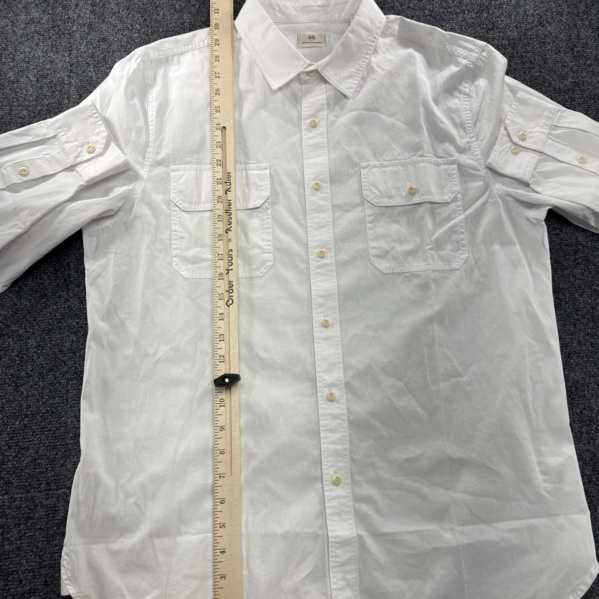 AG Jeans Benning Utility Shirt Mens XL White Cotton Button Down NWT 70670RCL