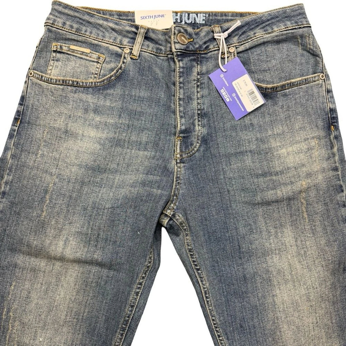 Sixth June Paris Skinny Jeans Men’s 34 Blue Denim BNWT With Dust Bag