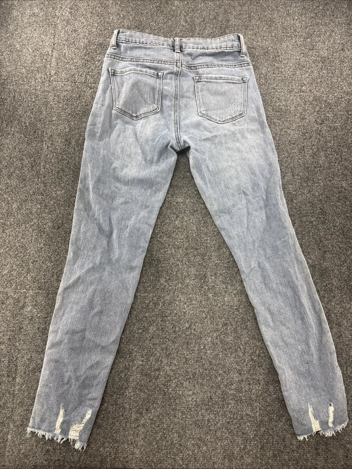 Aqua Girls Distressed Skinny Jeans Kids Size 10 Light Wash Stretch Denim