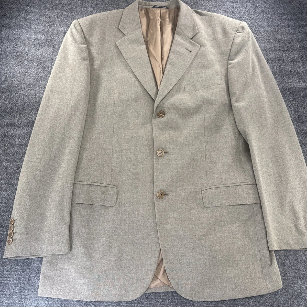 Lamberti Made in Italy Mens Sport Coat Blazer Gray 3 Button Long Tailored