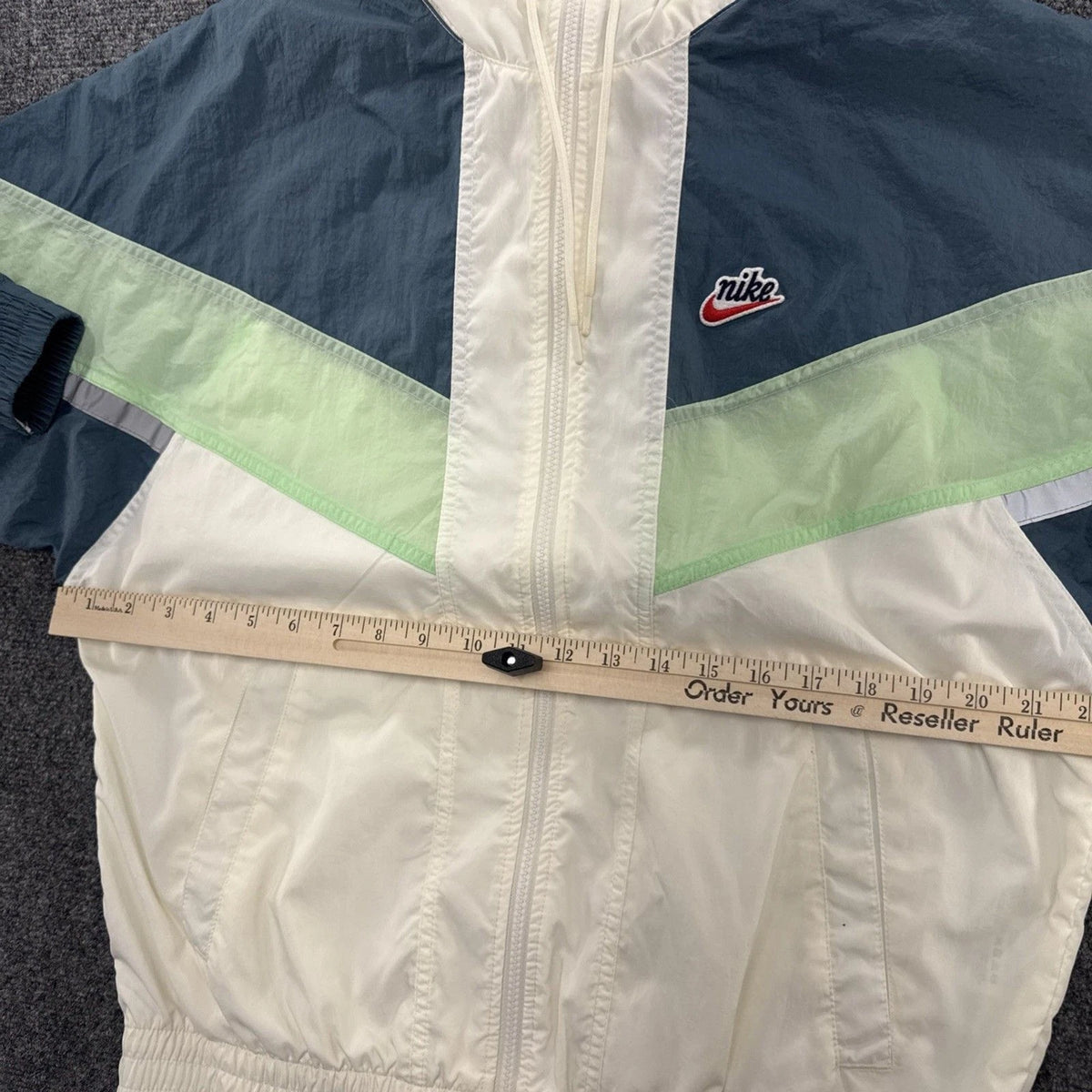 Nike Windrunner+ Jacket Mens S White Green Reflective CZ0781-133