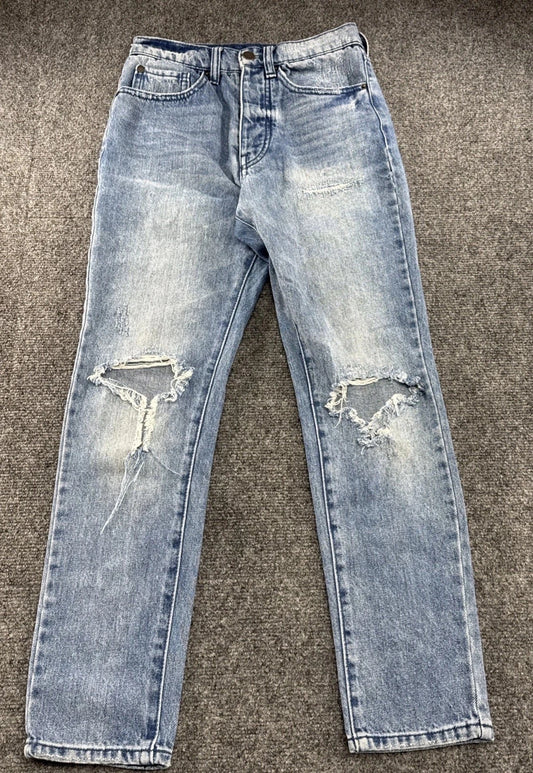 Armani Exchange AX J51 Carrot Jeans Distressed Light Wash Size 24 NWOT