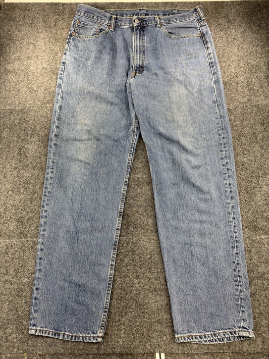 Levi's Men's Jeans W38 L34 Light Wash Blue Denim Straight Leg Distressed