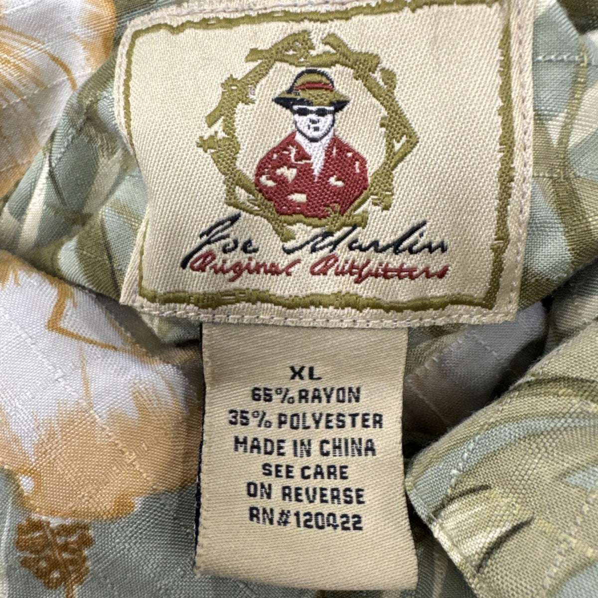 Joe Marlin Hawaiian Shirt Men’s XL Tropical Aloha Camp Floral Rayon Blend