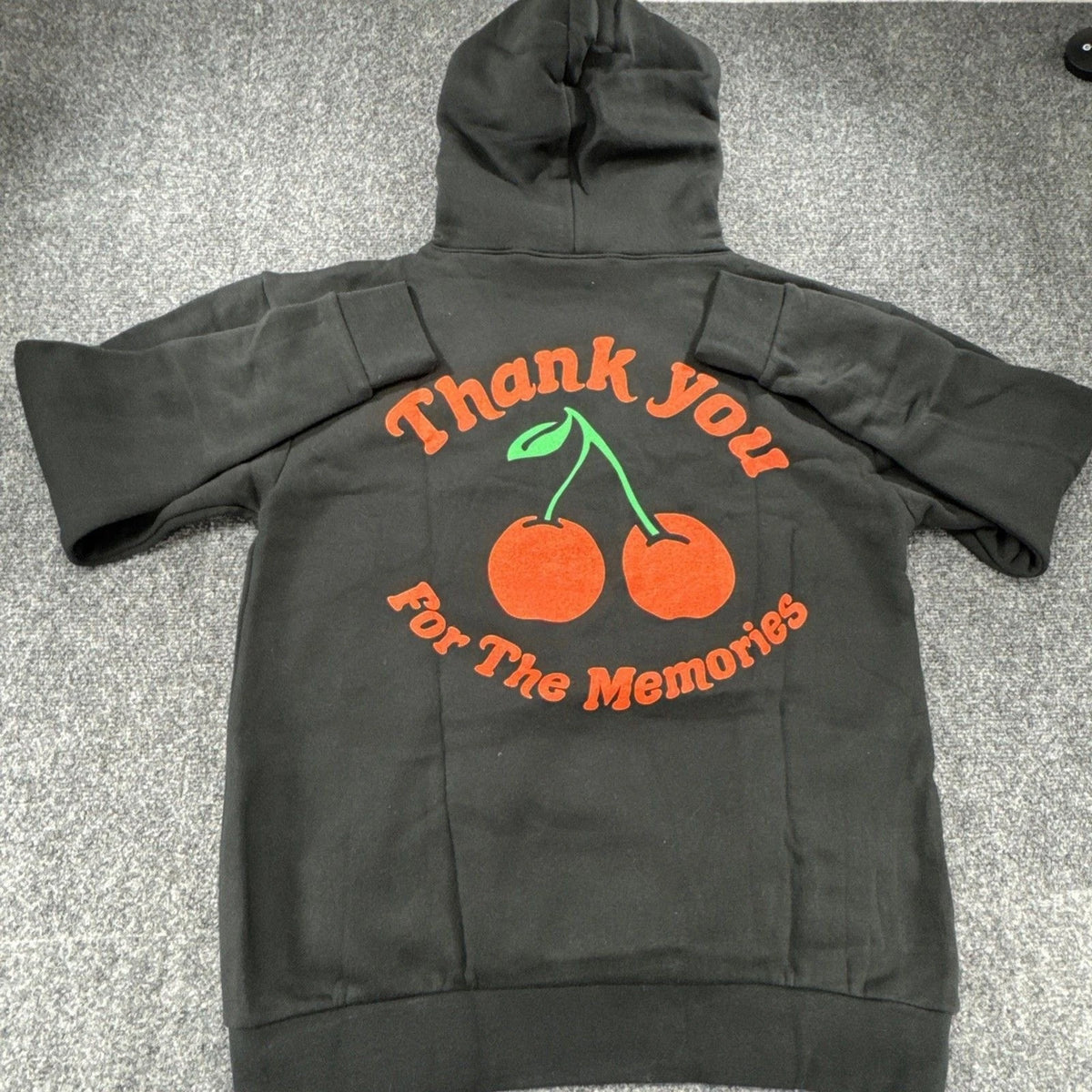 Market Cherry Thank You For The Memories Hoodie XS Black Oversized Graphic NWT