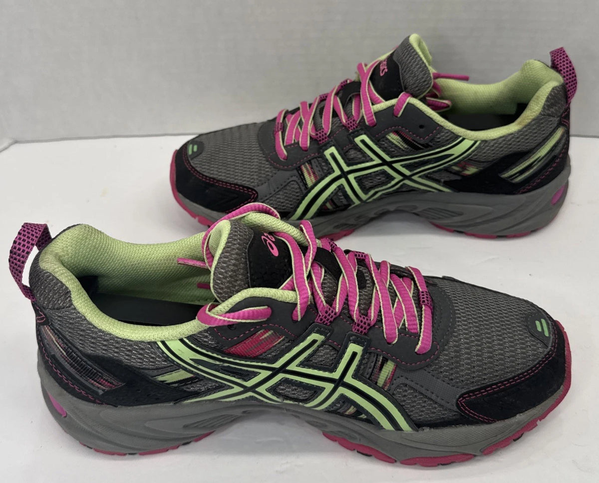 ASICS Gel-Venture 5 Women’s 7.5 Trail Running Shoes Gray Pink Green T5N8N