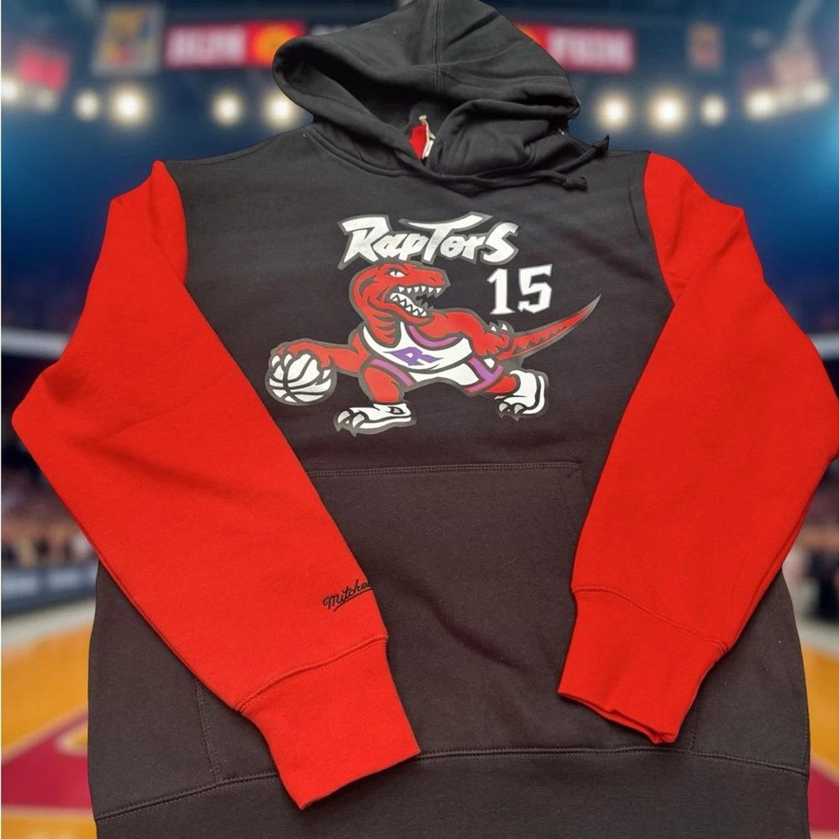 Mitchell & Ness Raptors Vince Carter Hoodie Black Red Size Small BNWT NBA Heat!