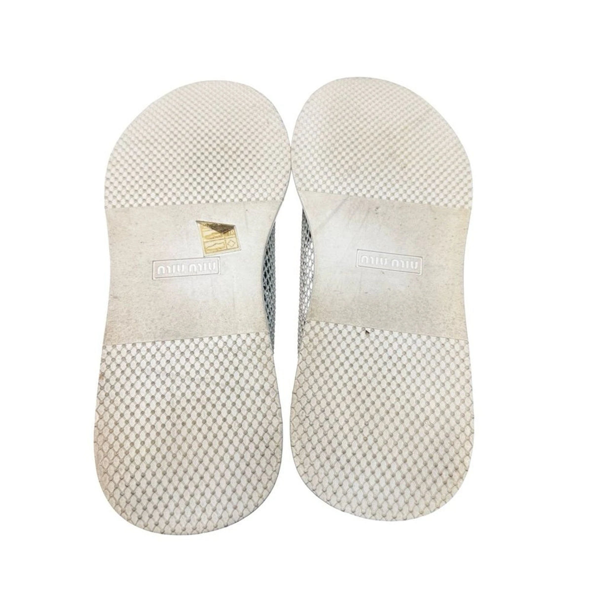 Miu Miu Crystal Mesh Slip-On Sneakers Women’s EU 39 Black White Italy