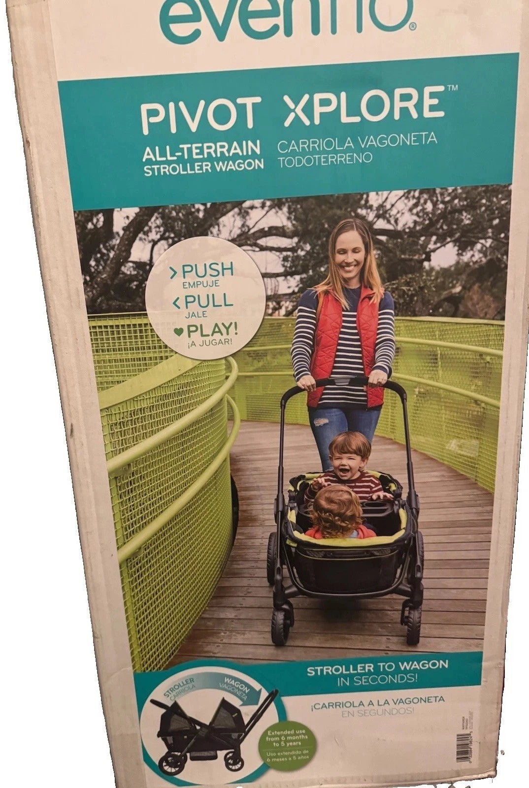 Evenflo Pivot Xplore All Terrain Stroller Wagon 2 Seat Gray Brand New Sealed