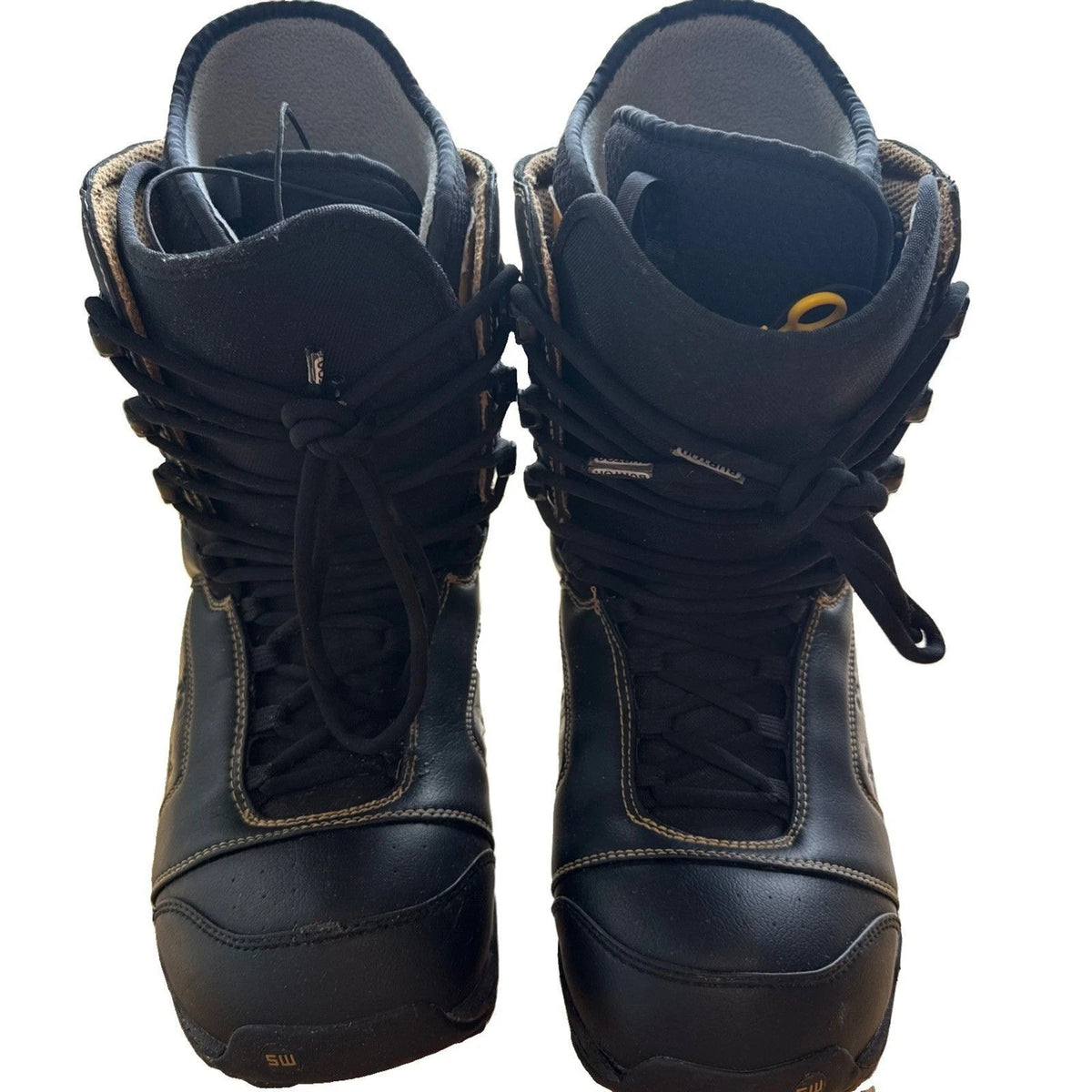 Burton Shaun White Snowboard Boots Mens 12 Black Gold Traditional Lace