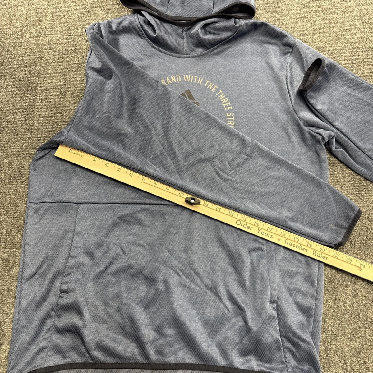 Adidas Performance Hoodie Blue Pullover Sweatshirt Logo Men’s Large