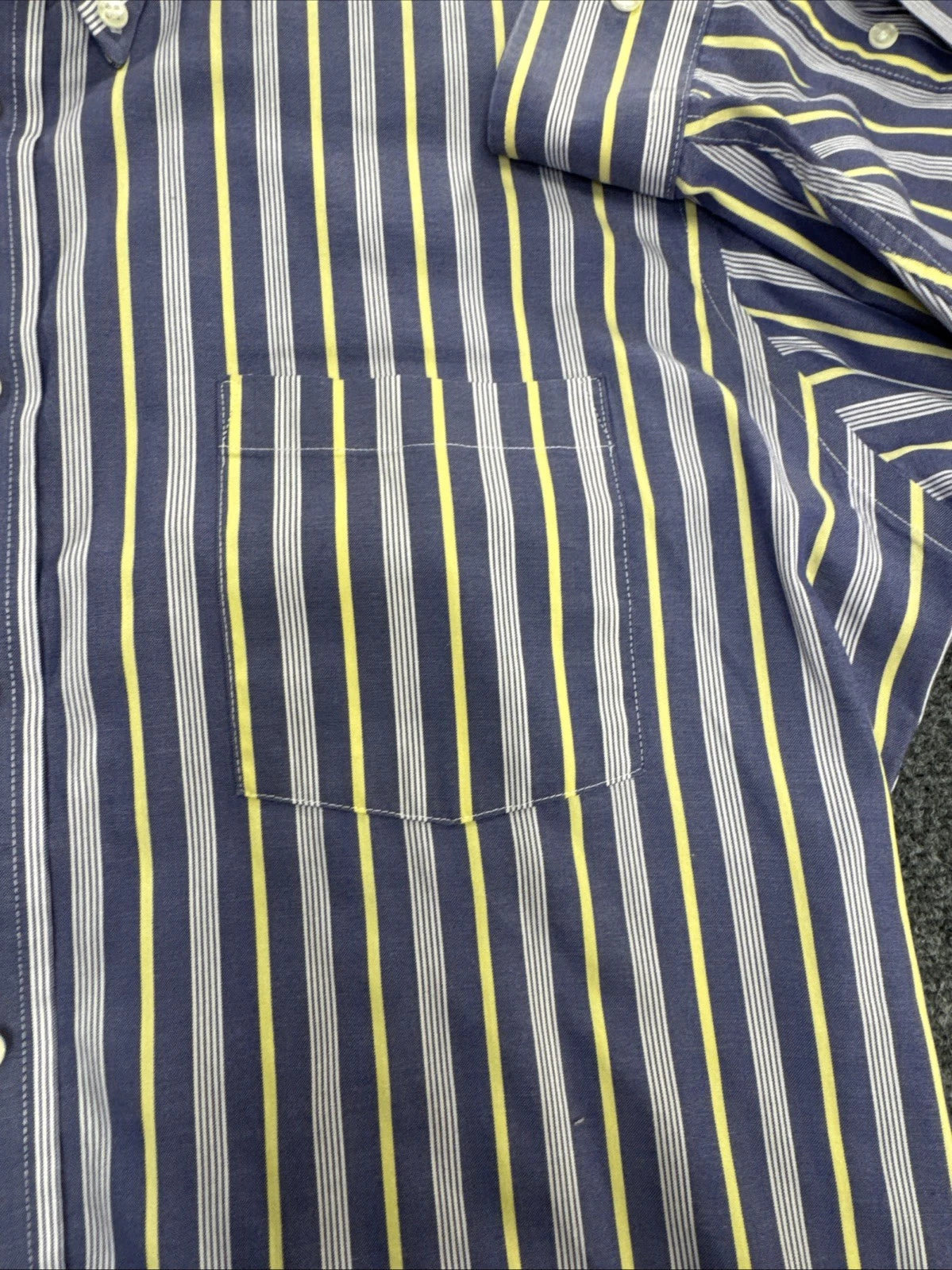 Vintage John Henry Pinpoint Oxford Shirt 16 32-33 Made USA Striped Pima