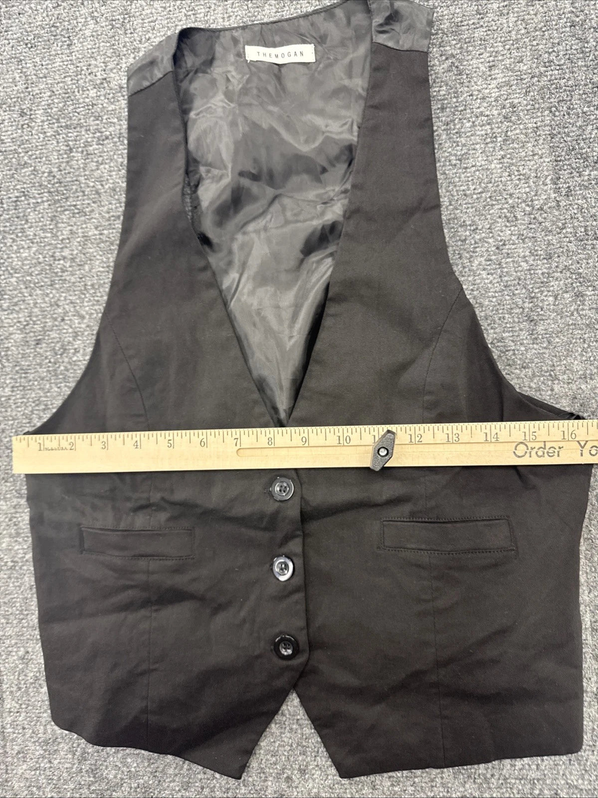 TheMogan Womens Black Tailored Vest Button Front Buckle Back Suiting Waistcoat L
