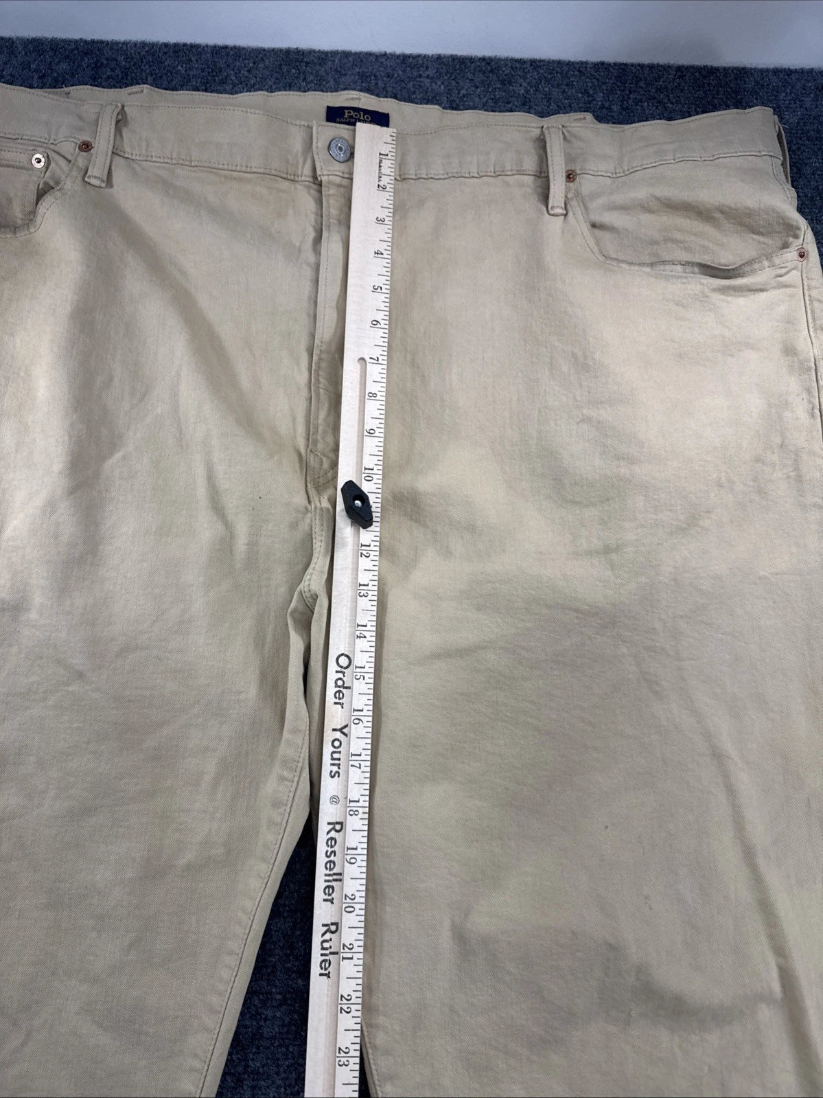 Polo Ralph Lauren Hampton Jeans Mens 52B x 32 Tan Relaxed Straight Big Tall