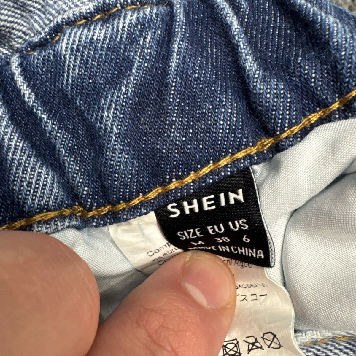 Shein Denim Romper Womens Medium Blue Button Front Shorts Jumpsuit Casual Summer