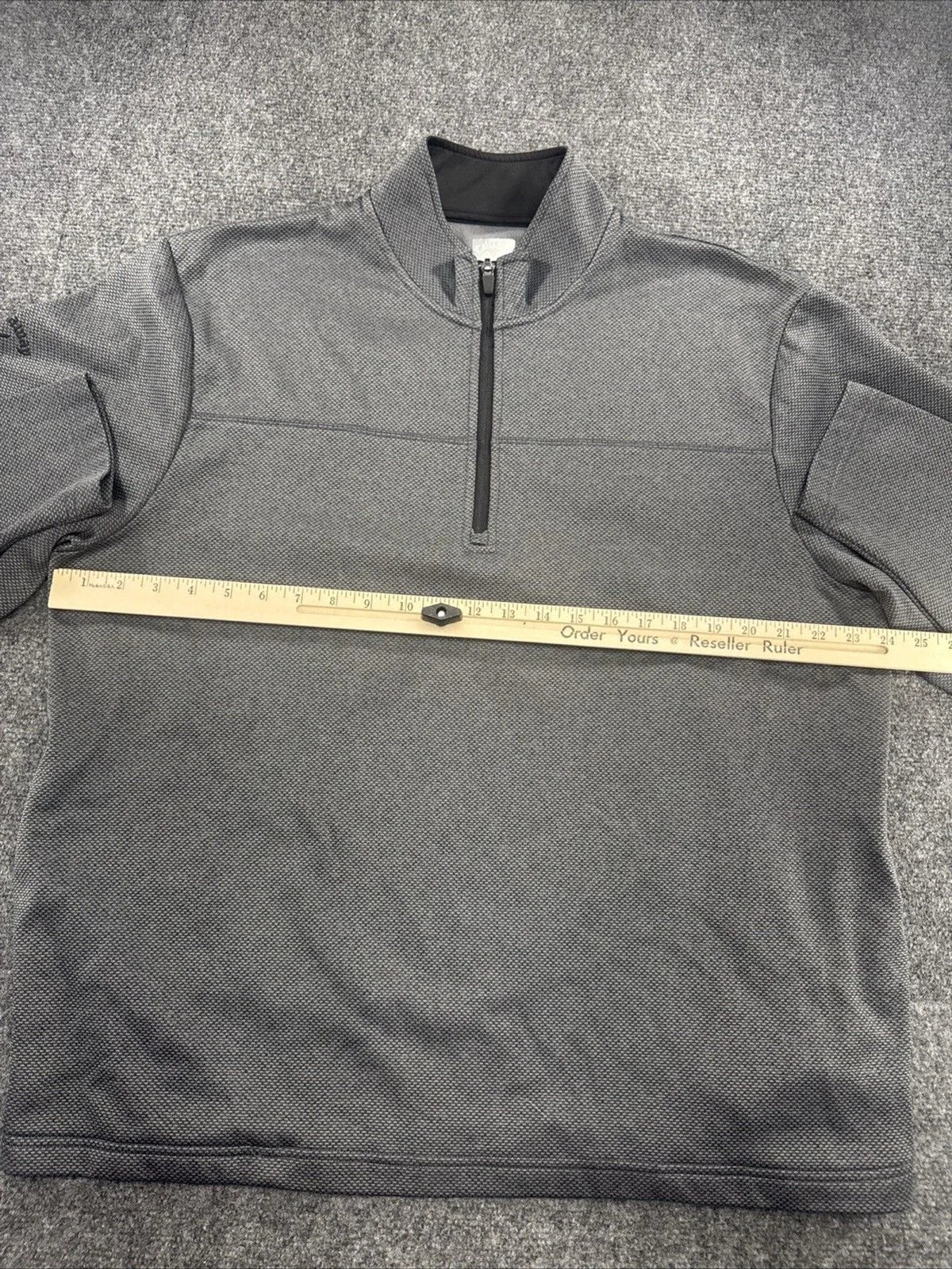 Callaway Golf Quarter Zip Pullover Men's Large Gray Textured Side Pockets
