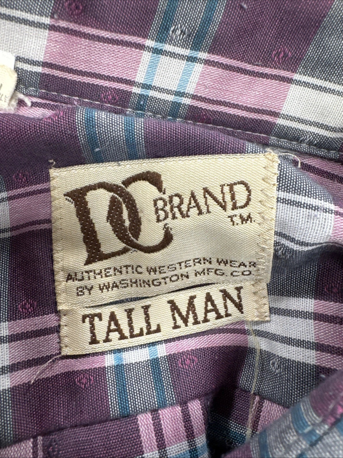 Vintage Dee Cee DC Brand Western Pearl Snap Shirt Men XL Tall Plaid Cowboy