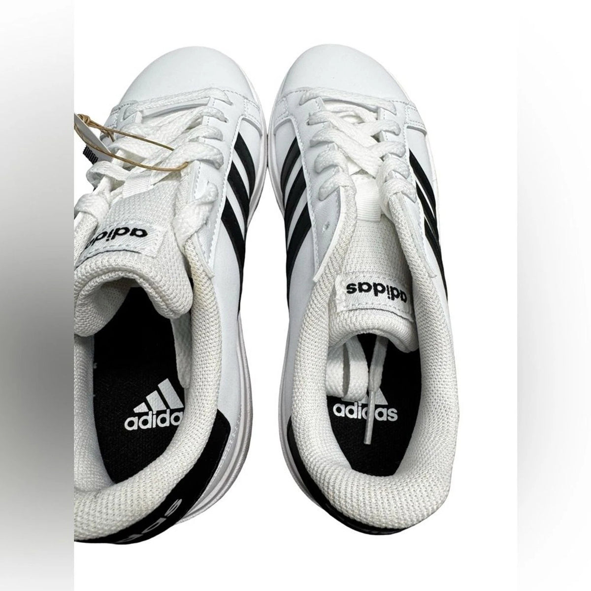 adidas Grand Court 2.0 K Kids 2 White Black GW6511 New with Box