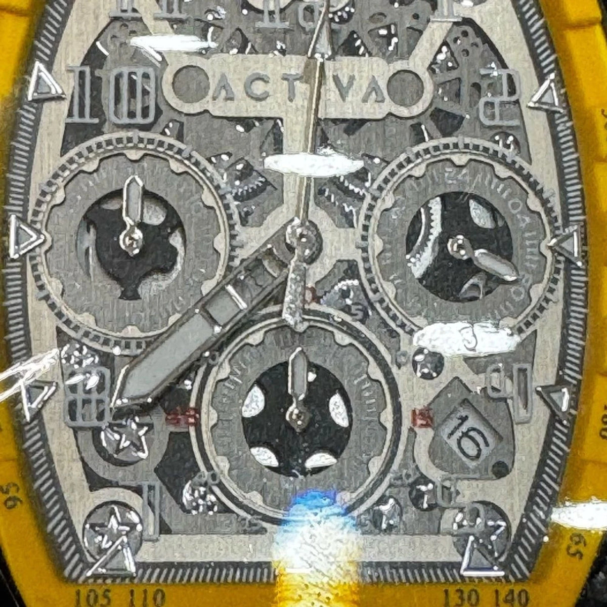 Activa Fury x Invicta Men's 44.3mm Yellow Skeleton Watch ACW2305-001 BNIB