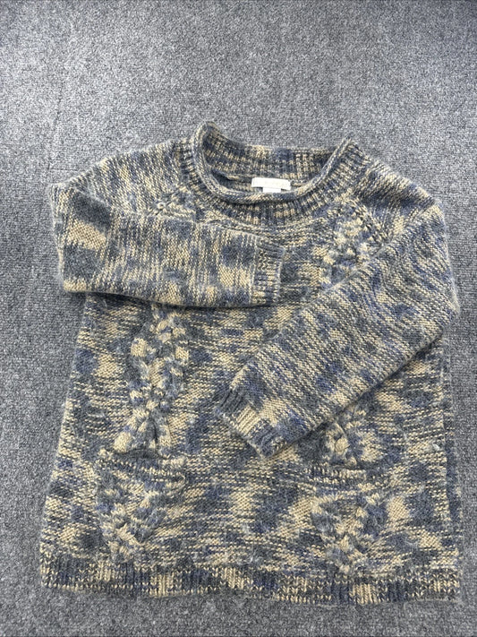 Design History Wool Blend Cable Knit Sweater Women’s L Pockets Marled Cozy