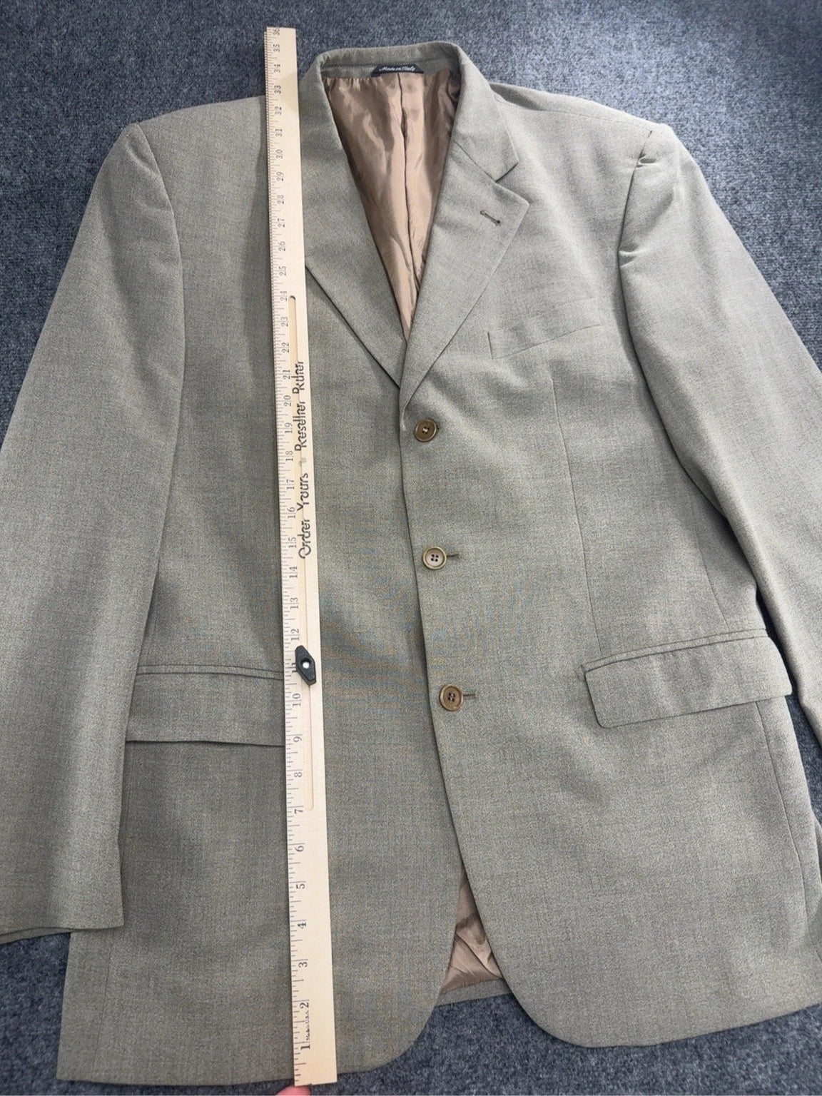 Lamberti Made in Italy Mens Sport Coat Blazer Gray 3 Button Long Tailored