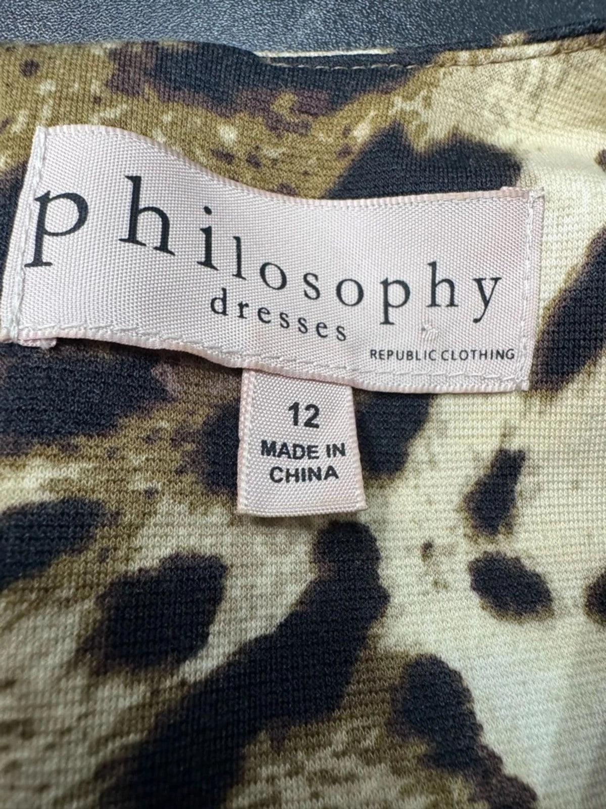 Philosophy Leopard Print Shift Mini Dress Women's 12 Sleeveless Party Chic EUC