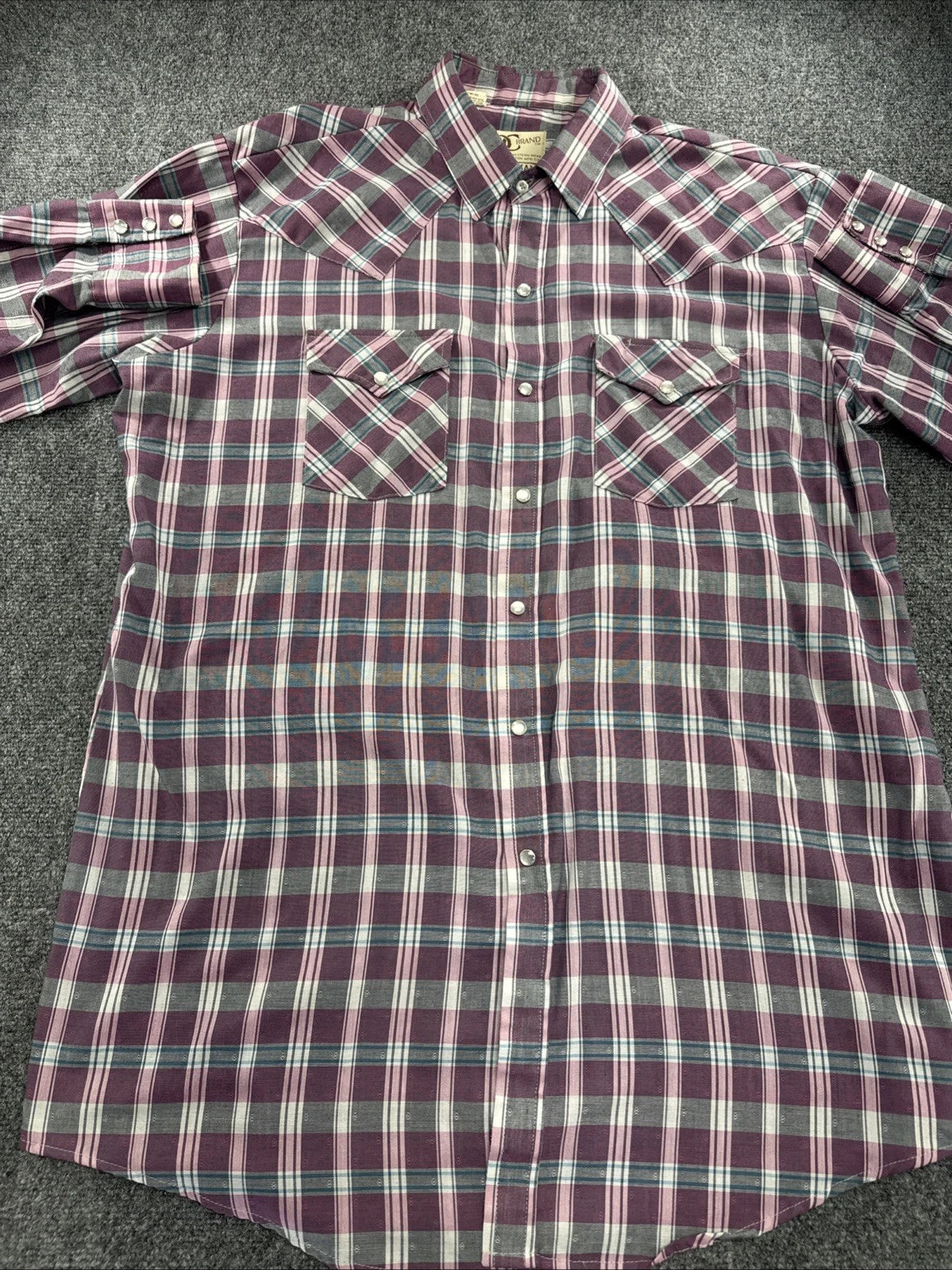 Vintage Dee Cee DC Brand Western Pearl Snap Shirt Men XL Tall Plaid Cowboy