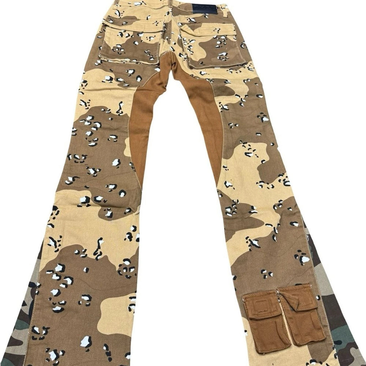 THRT Camo Patchwork Flare Denim Pants Men’s 30x32 Chained Pouch NWT