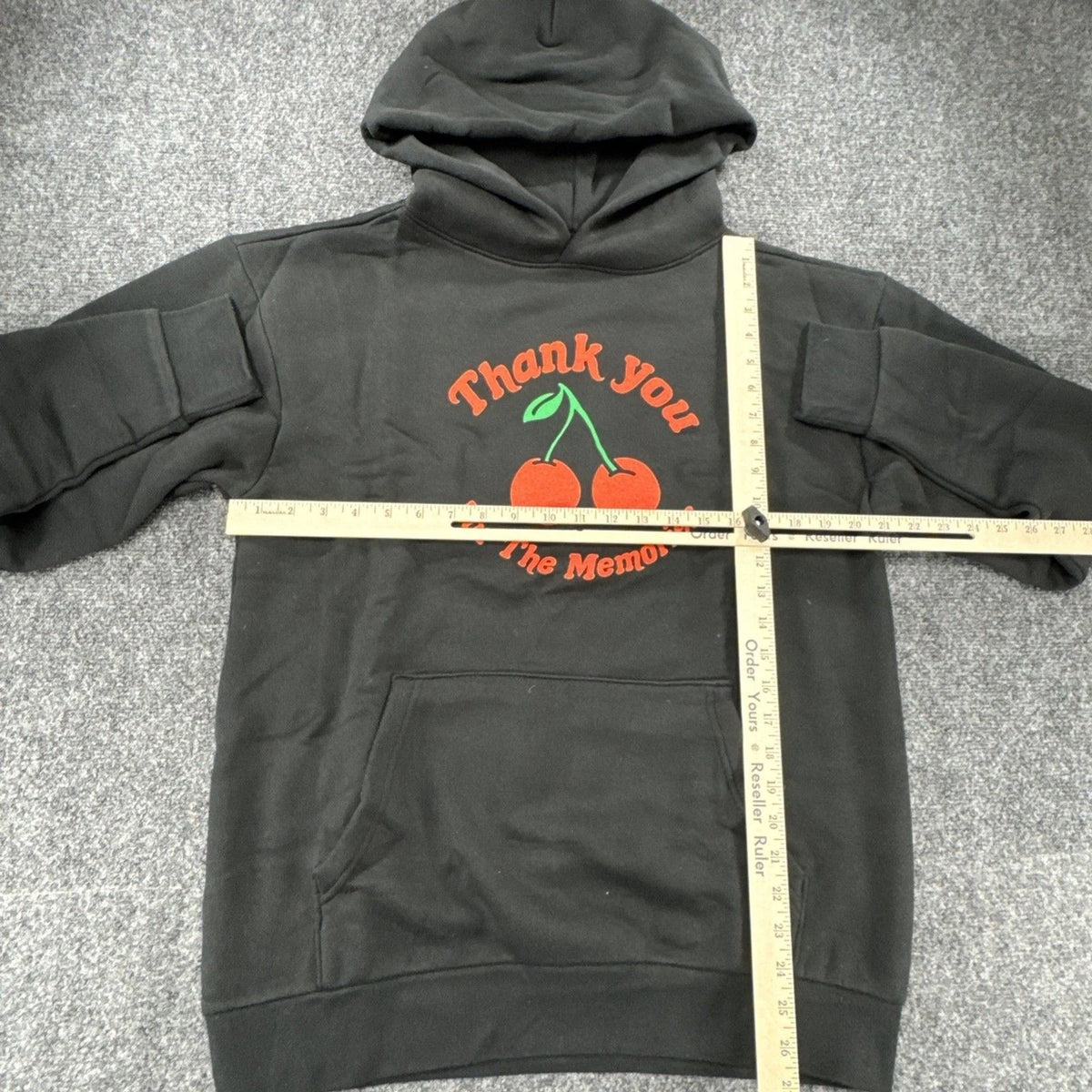Market Cherry Thank You For The Memories Hoodie XS Black Oversized Graphic NWT