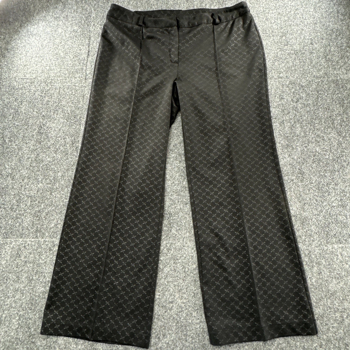 Express Women's Black Wide Leg Dress Pants 11/12 Regular Jacquard Career