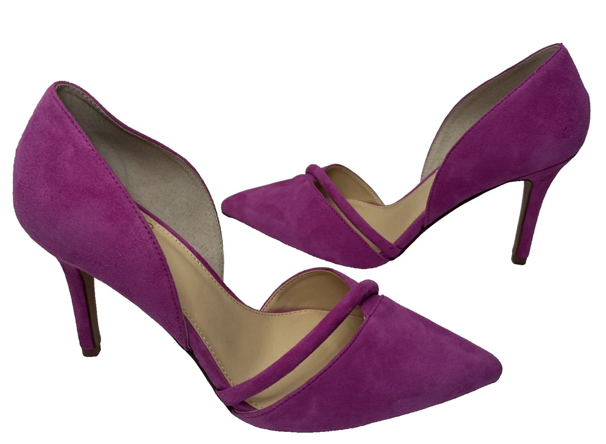 Vince Camuto Womens 8 Fuchsia Pink Suede D’Orsay Pointed Toe Stiletto Pumps