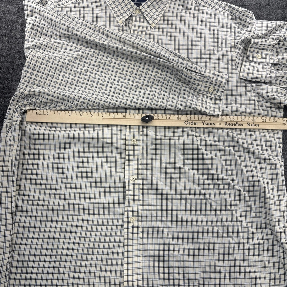 Polo Ralph Lauren Yarmouth Button Down Shirt White Blue Check 17 36 Cotton
