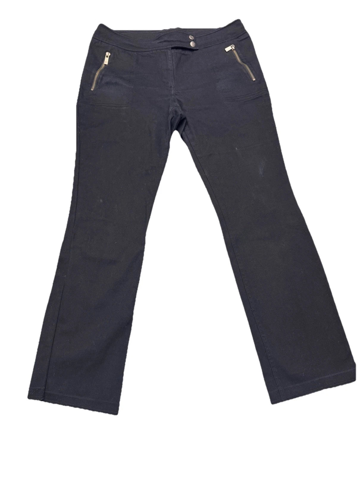 Vintage Michael Kors Zipper Pockets Black Straight Leg Denim Pants Women's