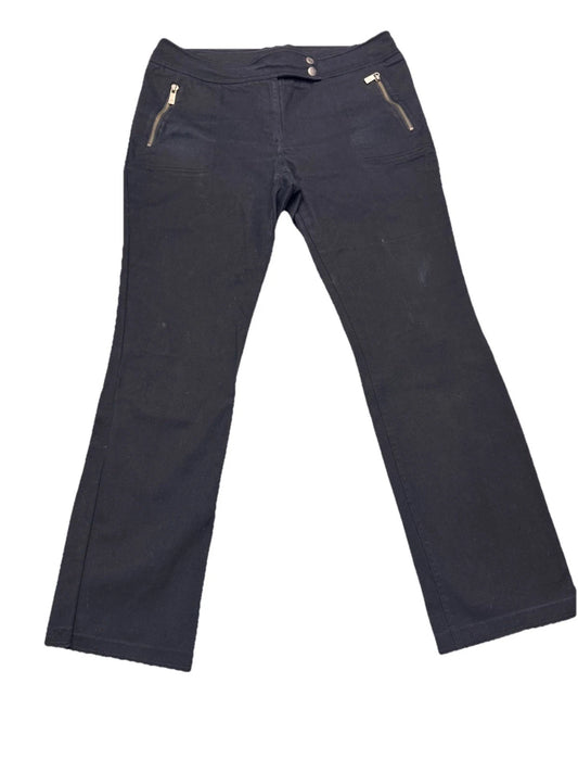 Vintage Michael Kors Zipper Pockets Black Straight Leg Denim Pants Women's