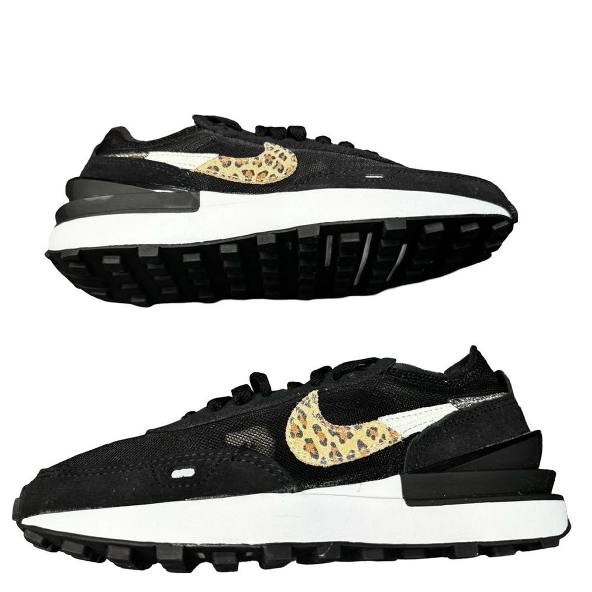 Nike Waffle One SE Black Leopard Women’s 5 DJ9776-001 New in Box
