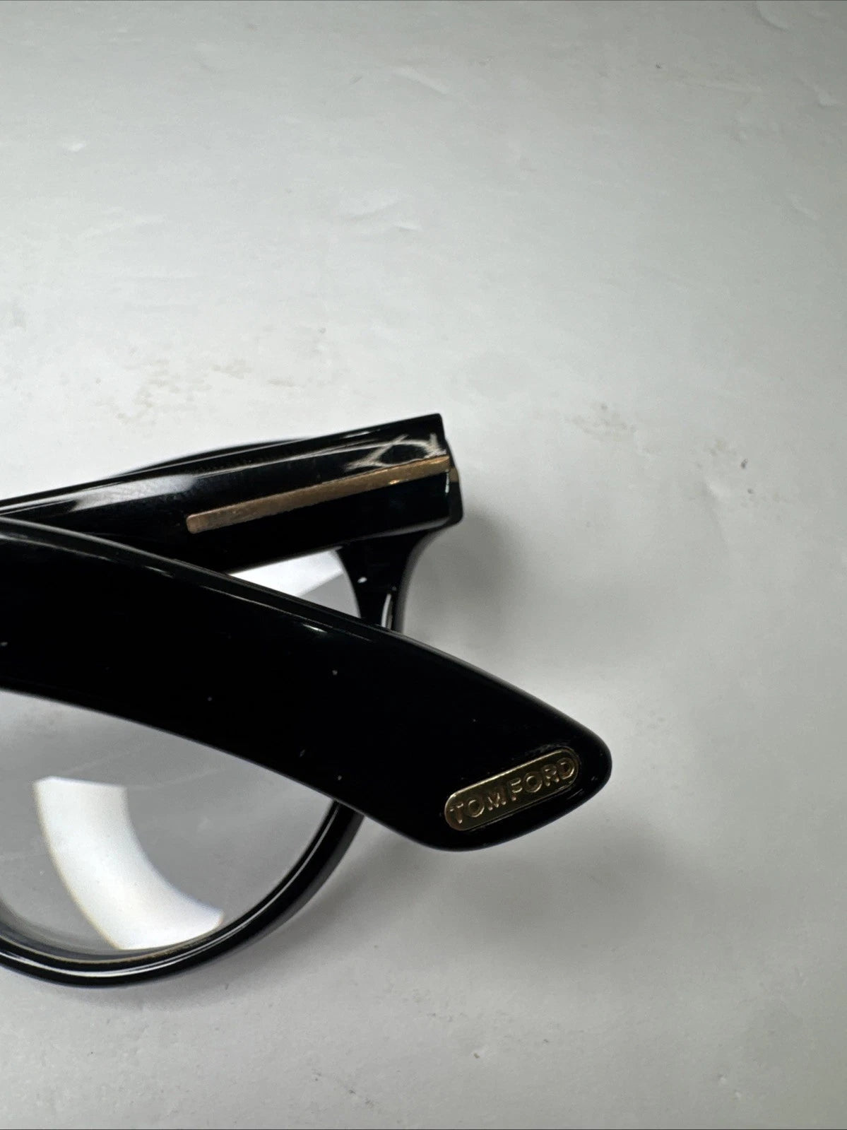 Tom Ford TF5378 001 Eyeglasses Black Gold Cat Eye 49-20-145 Italy w Case