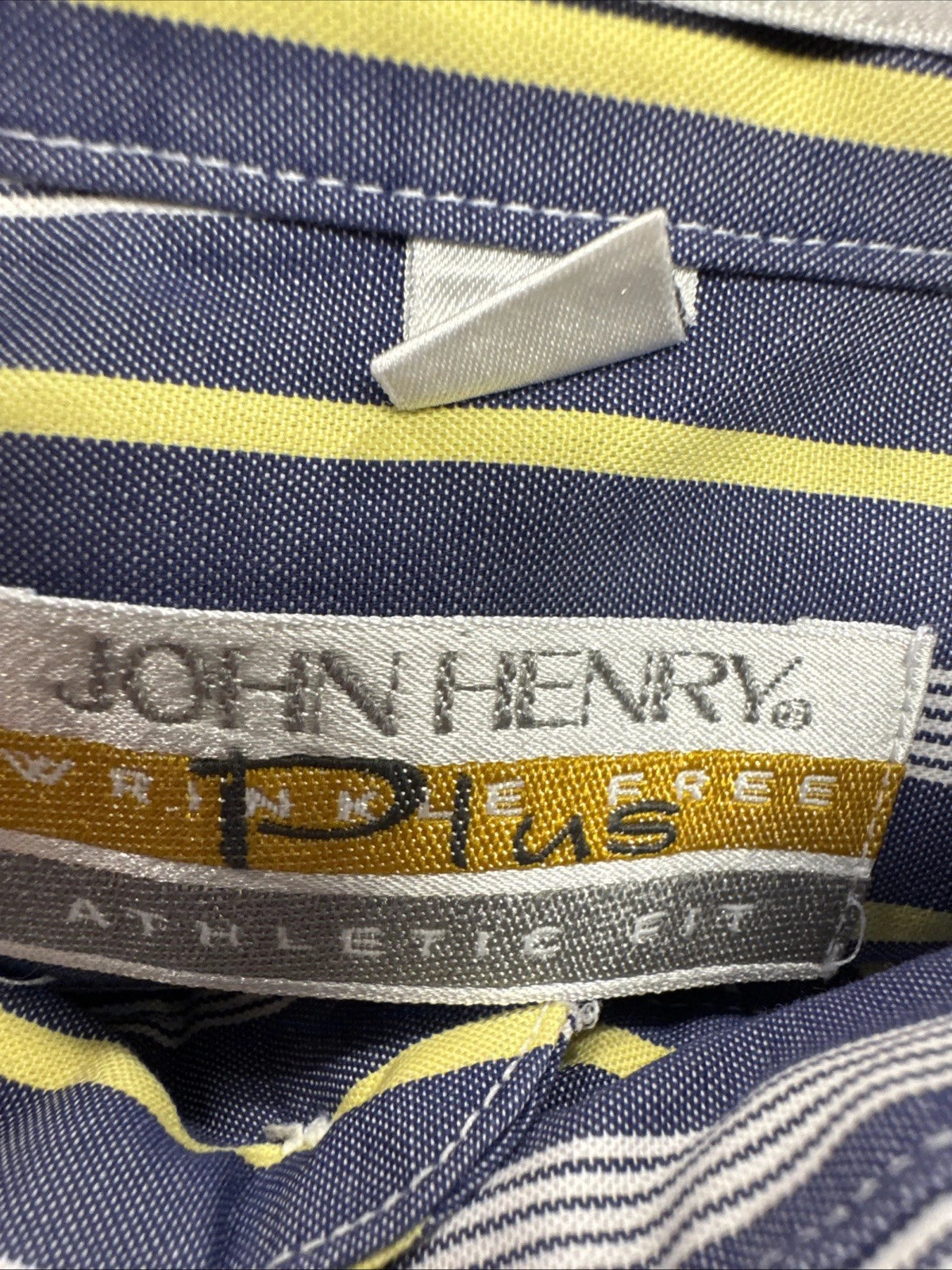 Vintage John Henry Pinpoint Oxford Shirt 16 32-33 Made USA Striped Pima
