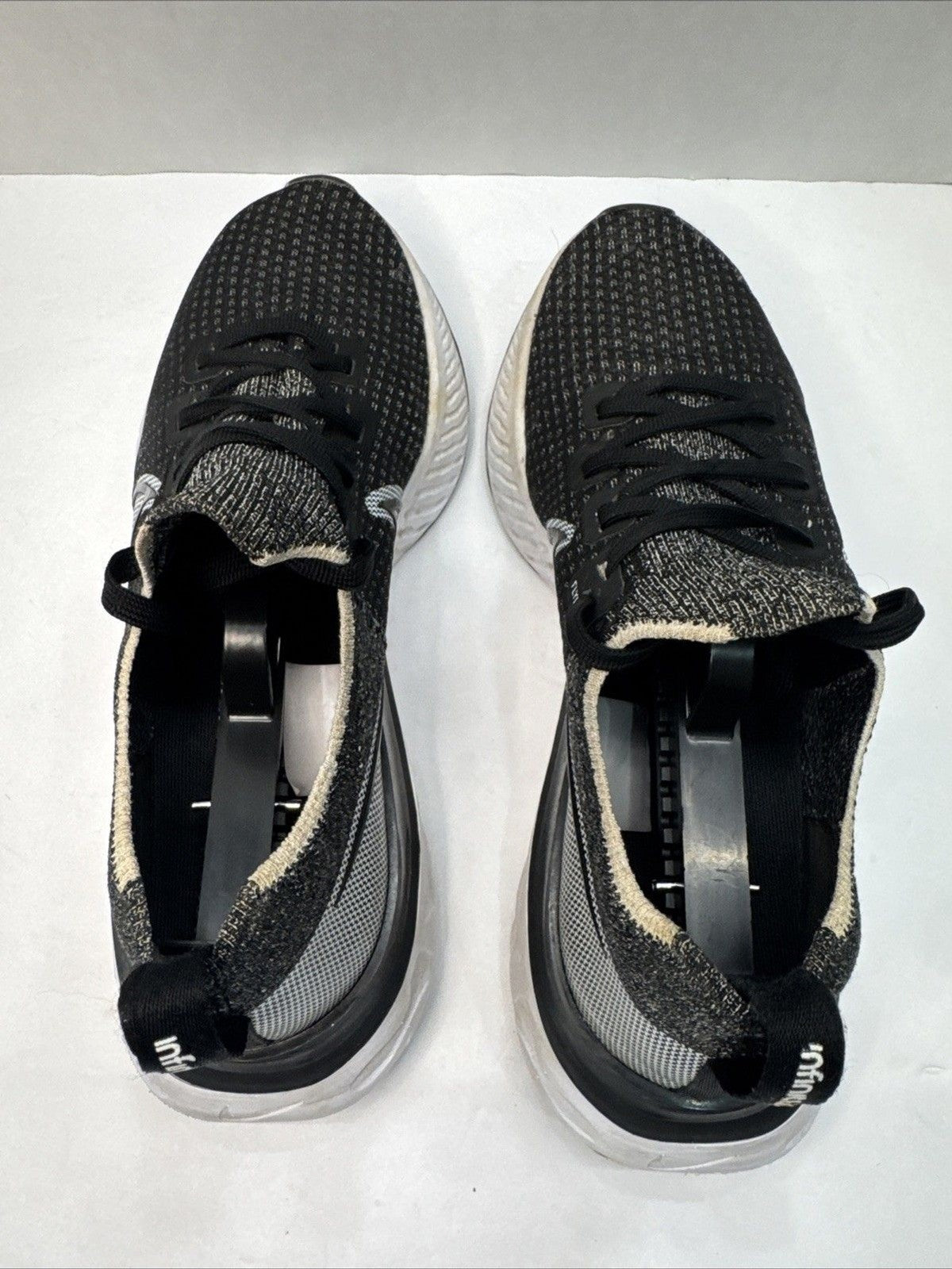 Nike React Infinity Run Flyknit Men 8.5 Black White Running Shoes CD4371-012